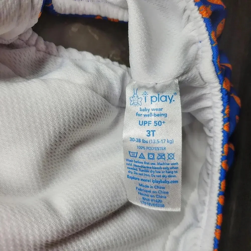 i Play Unisex Reusable Absorbent Baby Snap Swim Diaper Size 3T UPF 50